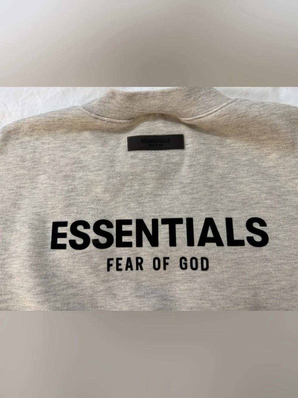 Essentials Sweatshirt Oatmeal / Cream Cotton Pullover Fleece Size 10